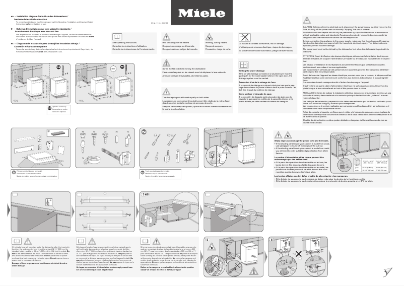 Page n°1 - Instructions / montage Miele G 7106 SCU