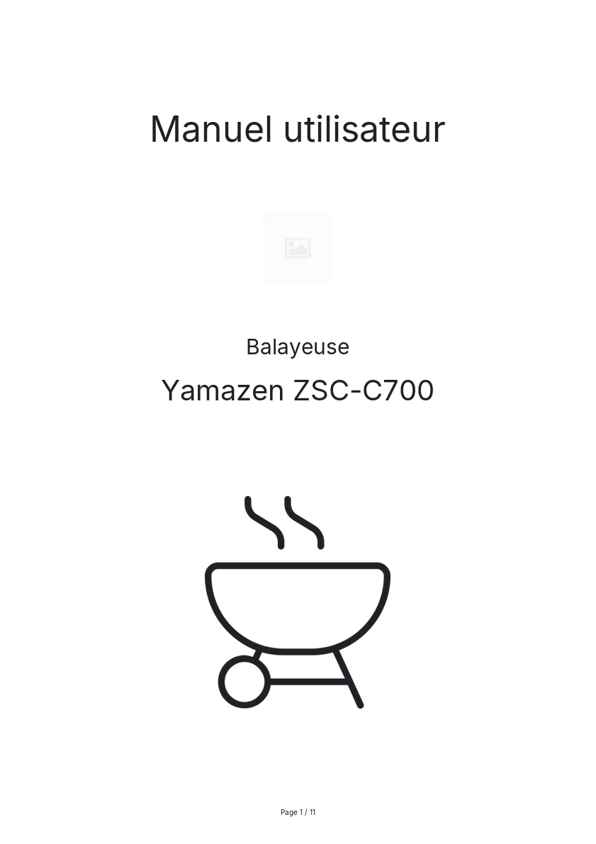Page n°1 - Manuel utilisateur Yamazen ZSC-C700