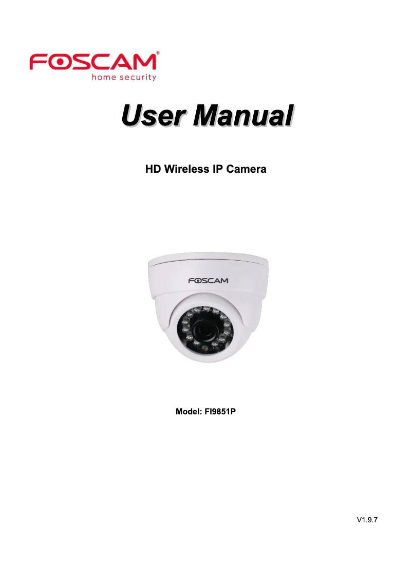 Page 1 de la notice Manuel utilisateur Foscam FI9851P