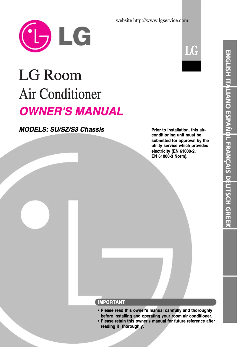 Page n°1 - Manuel utilisateur LG ASNH1863BM0
