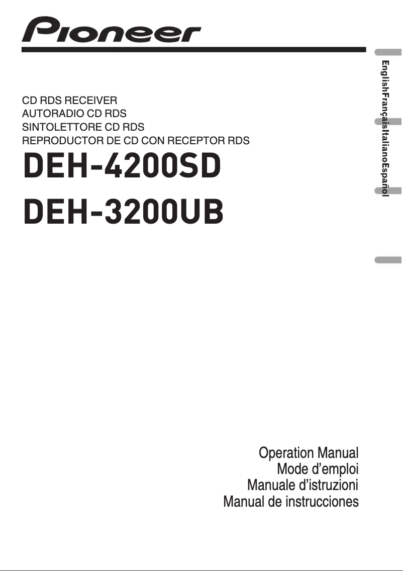 Page 1 de la notice Manuel utilisateur Pioneer DEH-4200SD