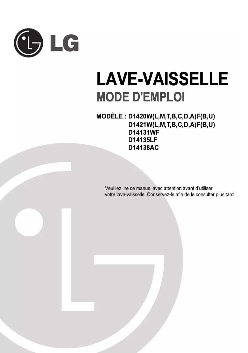 Página 1 del manual Manual de usuario LG D14138AC