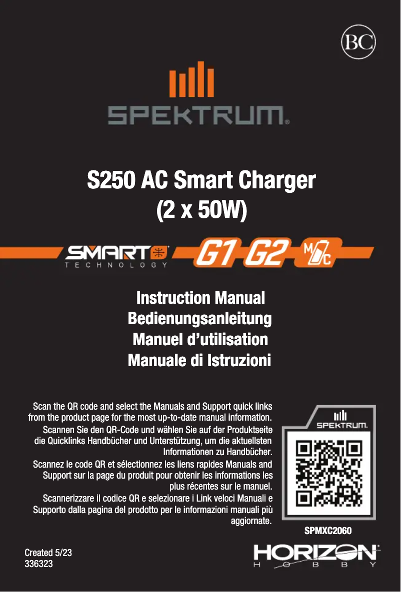 Page n°1 - Manuel utilisateur Spektrum SPMXC2060