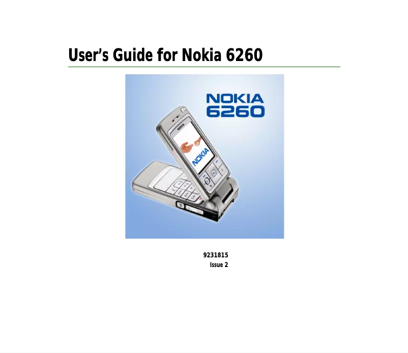 Page 1 de la notice Manuel utilisateur Nokia 6260