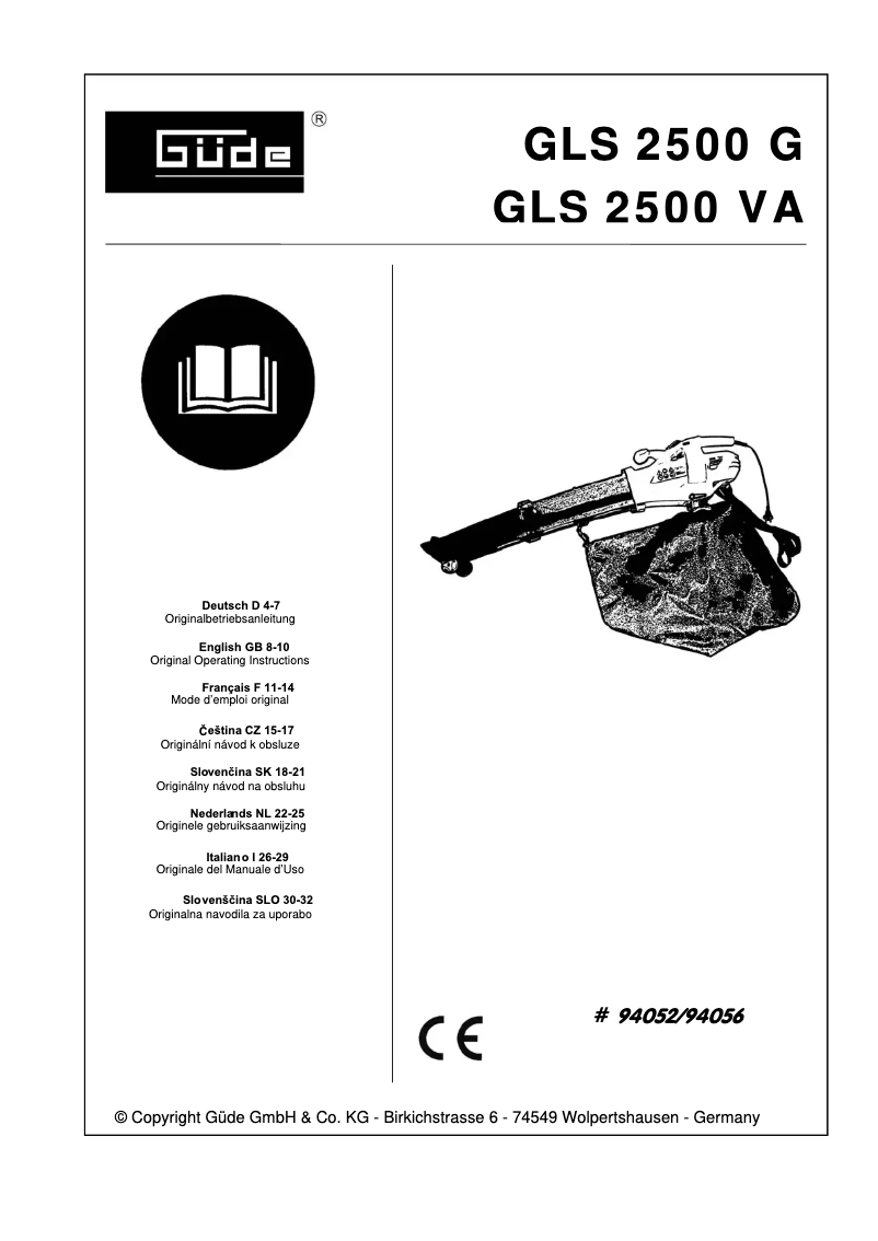 Page n°1 - Manuel utilisateur Güde LS 2600