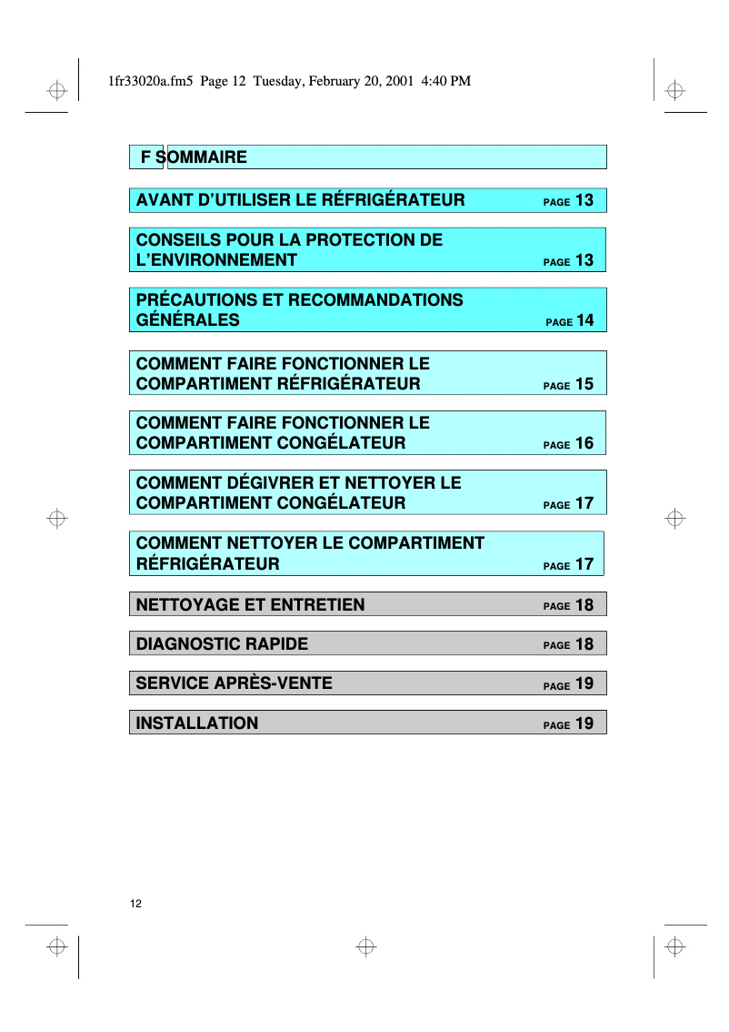 Image de la première page du manuel de l'appareil ARZ 909/H/BR
