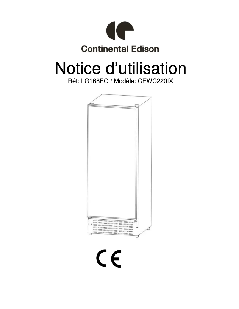 Página 1 del manual Manual de usuario Continental Edison CEWC220IX