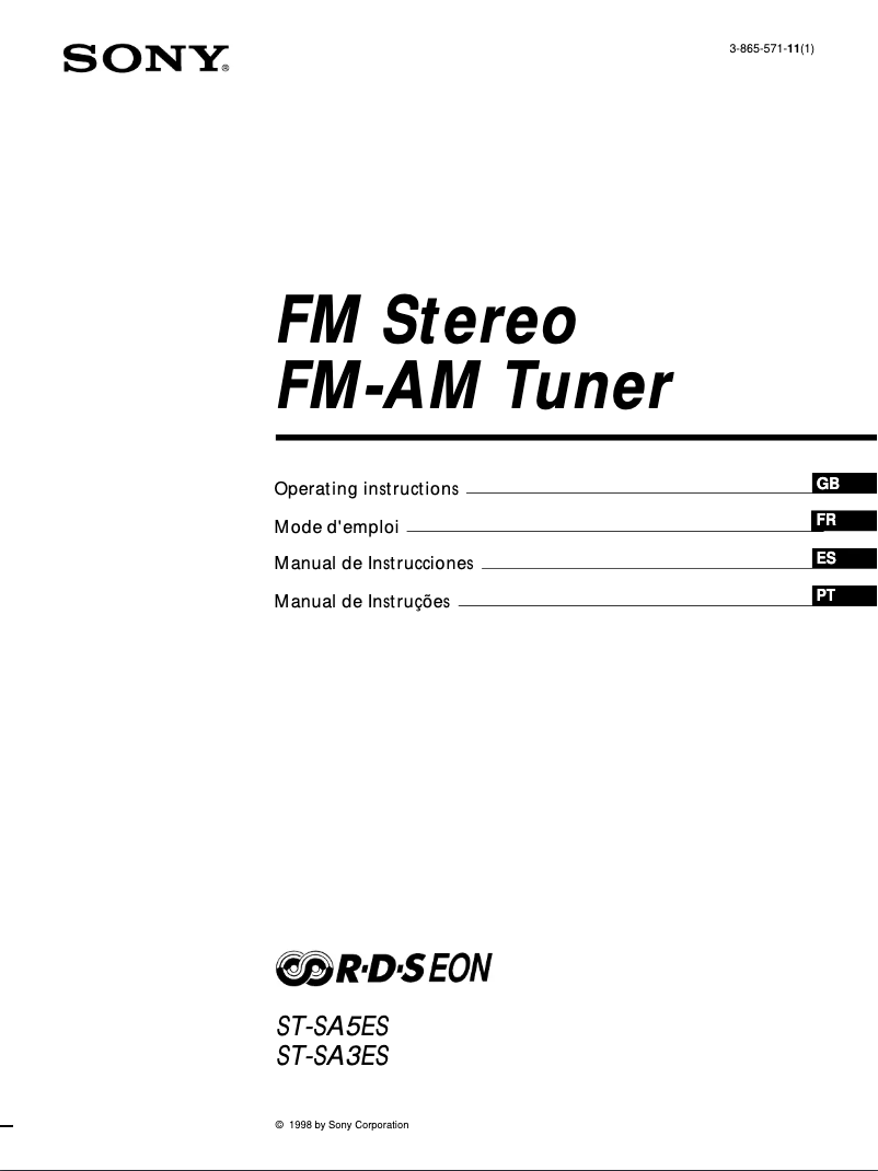 Image de la première page du manuel de l'appareil ST-SA3ES