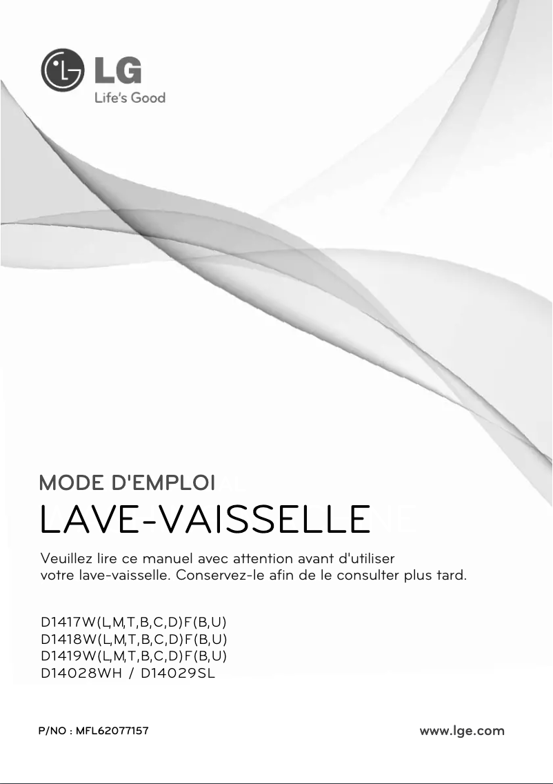 Image de la première page du manuel de l'appareil D14029SL