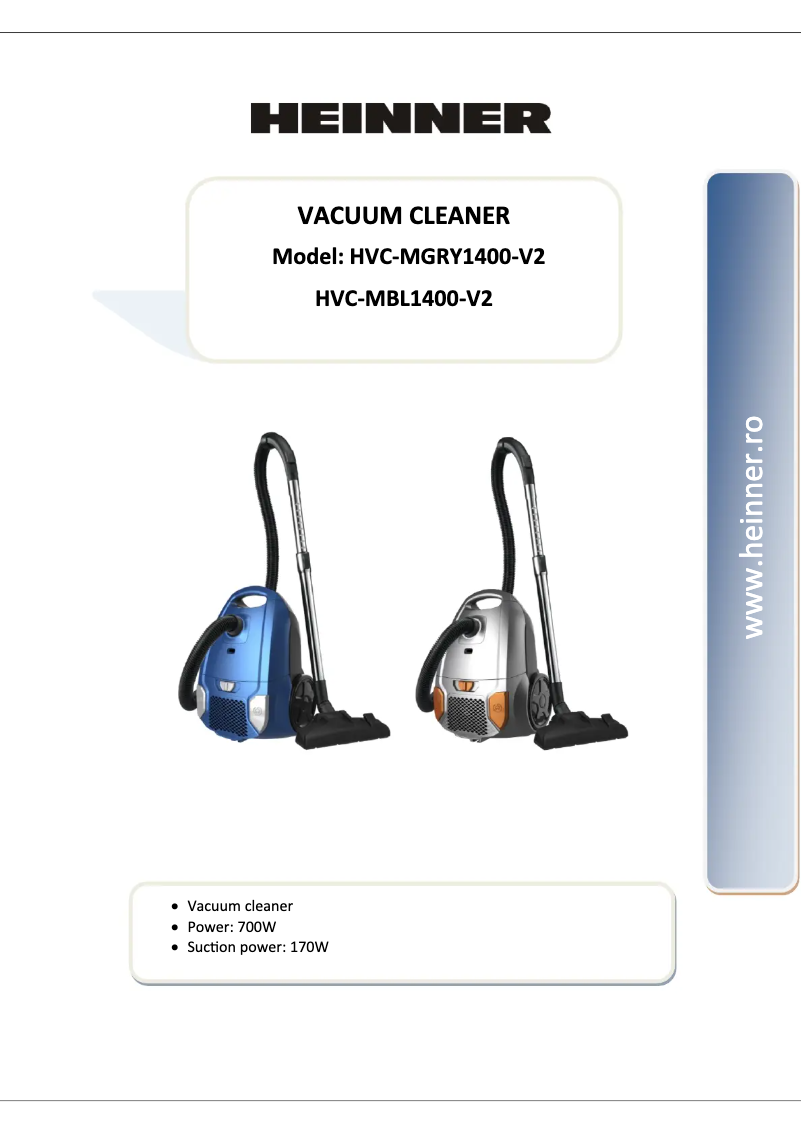 Page 1 de la notice Manuel utilisateur Heinner HVC-MBL1400-V2