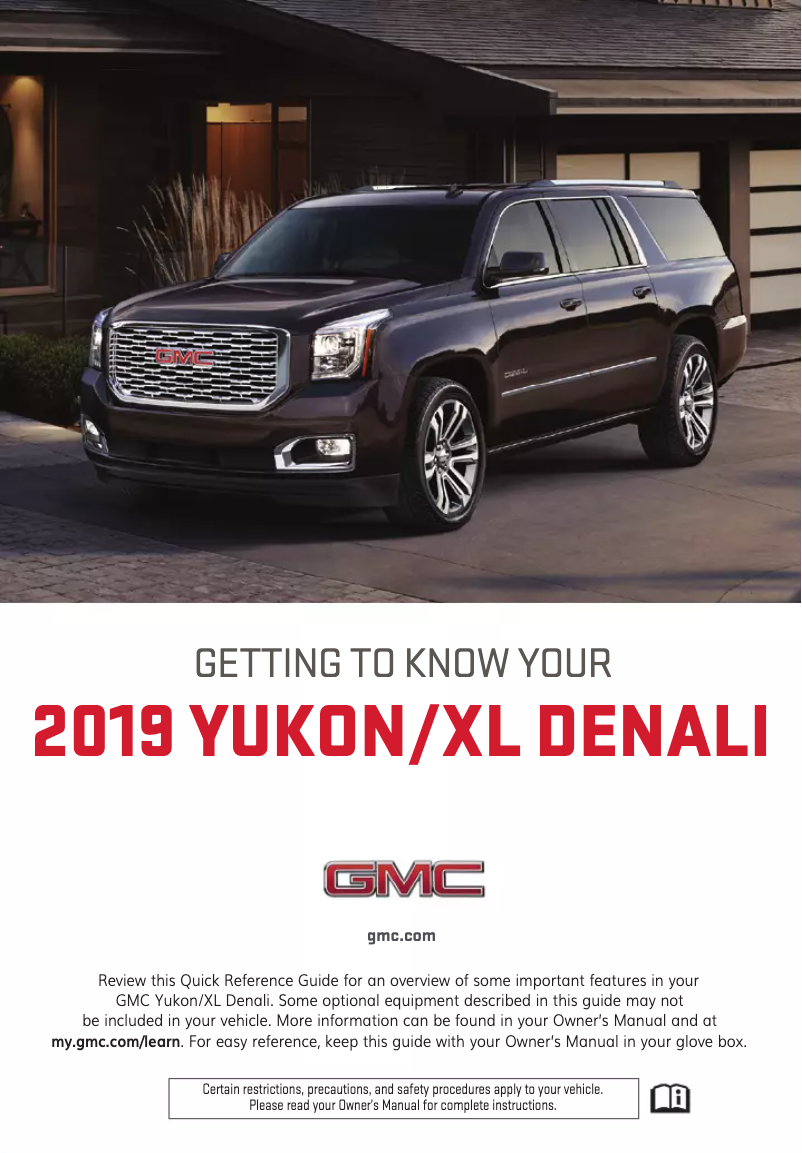Page 1 de la notice Guide de démarrage rapide GMC Yukon XL (2019)