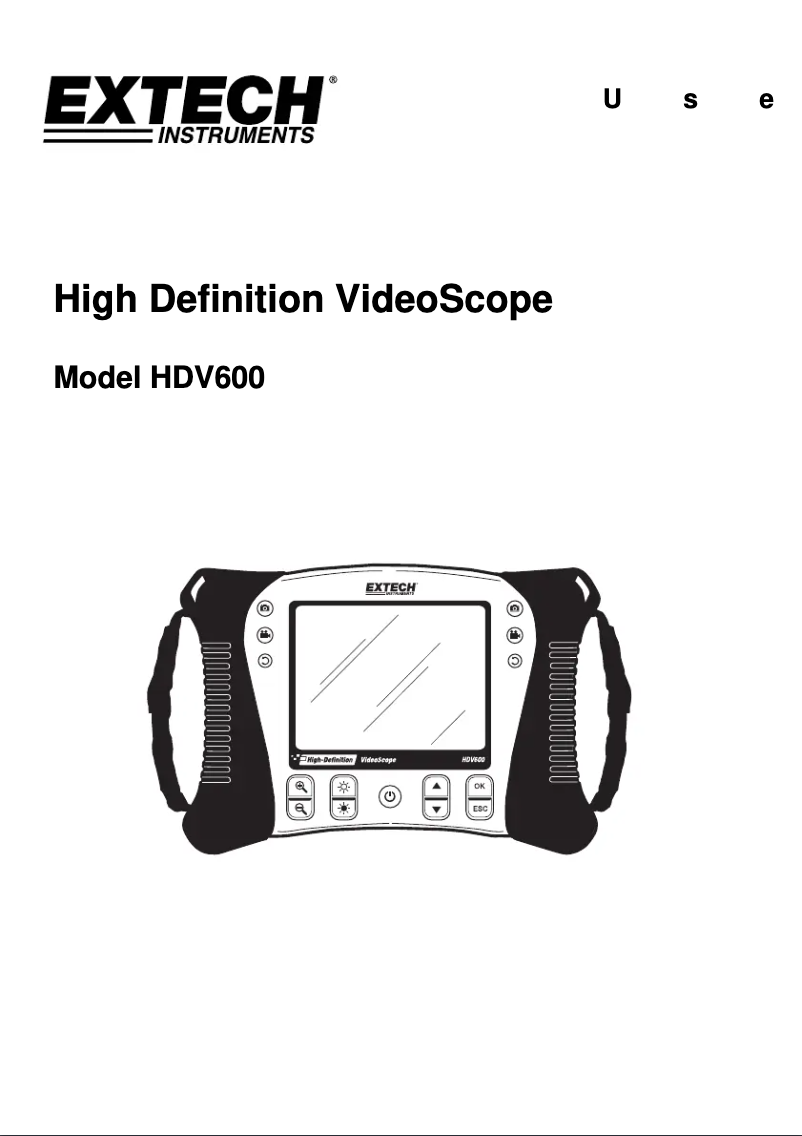 Page n°1 - Manuel utilisateur Extech HDV600