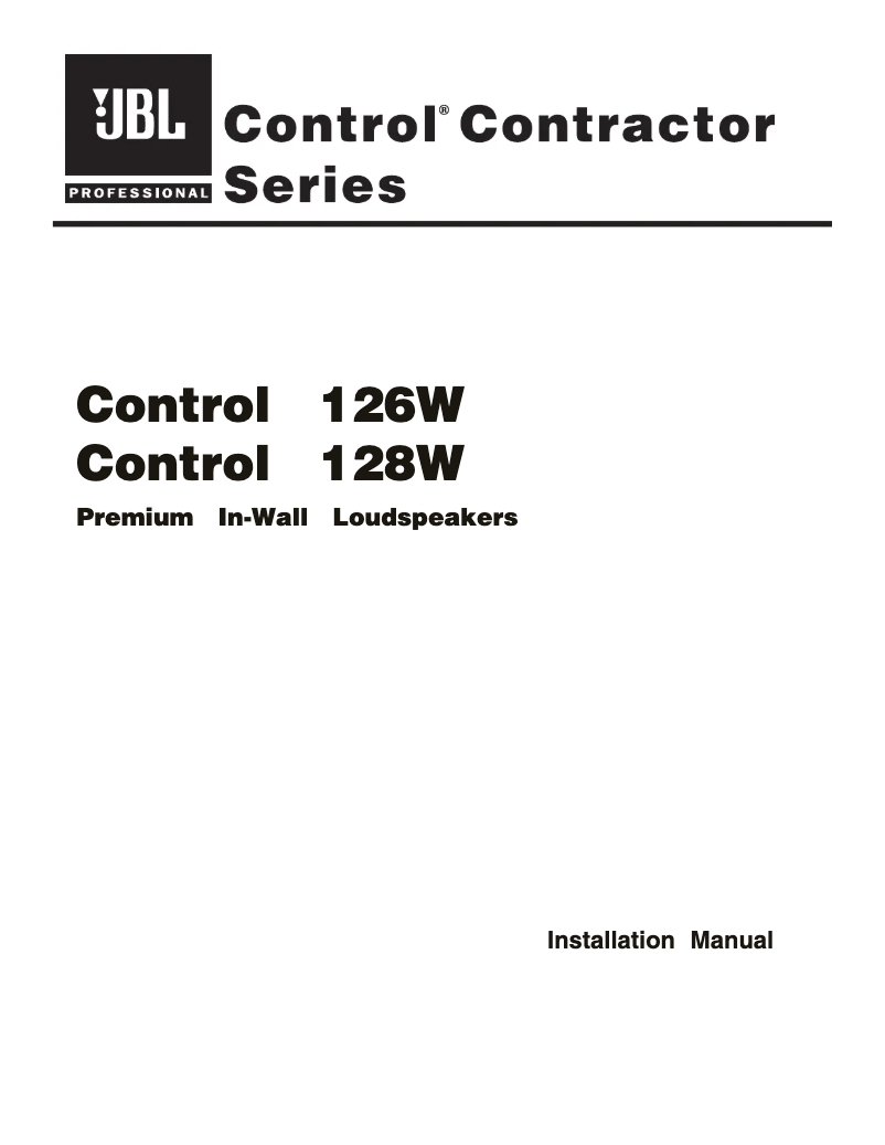 Page n°1 - Manuel utilisateur JBL Control 126WT