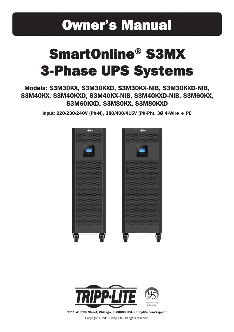 Page n°1 - Manuel utilisateur Tripp Lite S3M40KXD