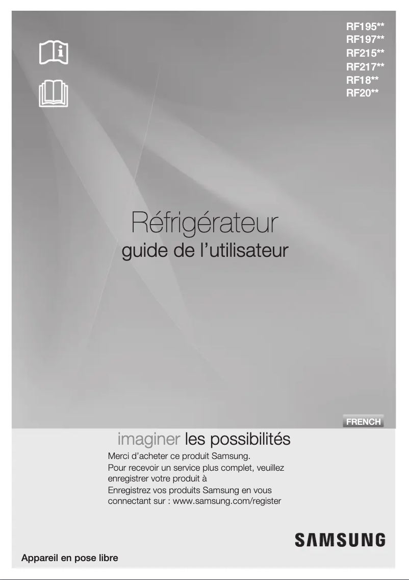 Image de la première page du manuel de l'appareil RF18HFENBSG