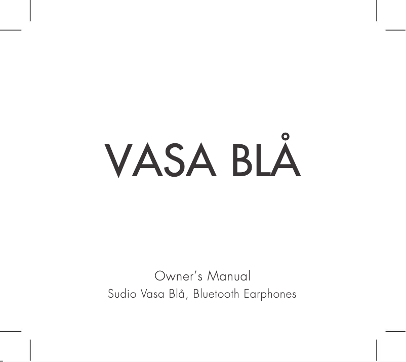 Page n°1 - Manuel utilisateur Sudio Vasa Blå