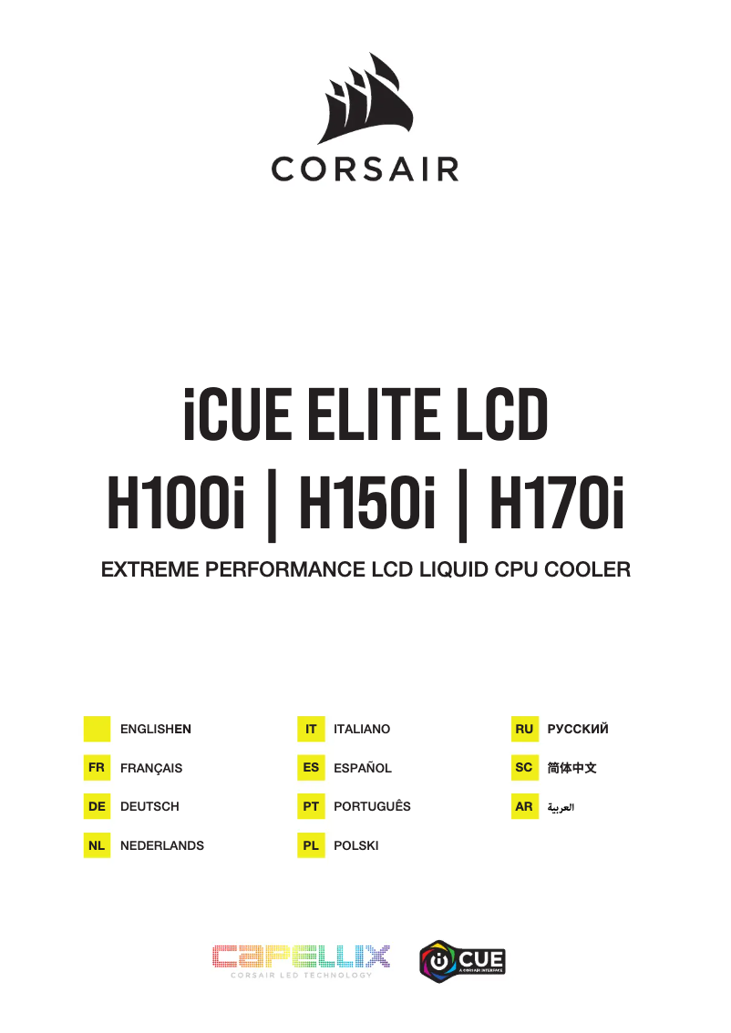 Image de la première page du manuel de l'appareil iCUE H100i RGB Pro XT