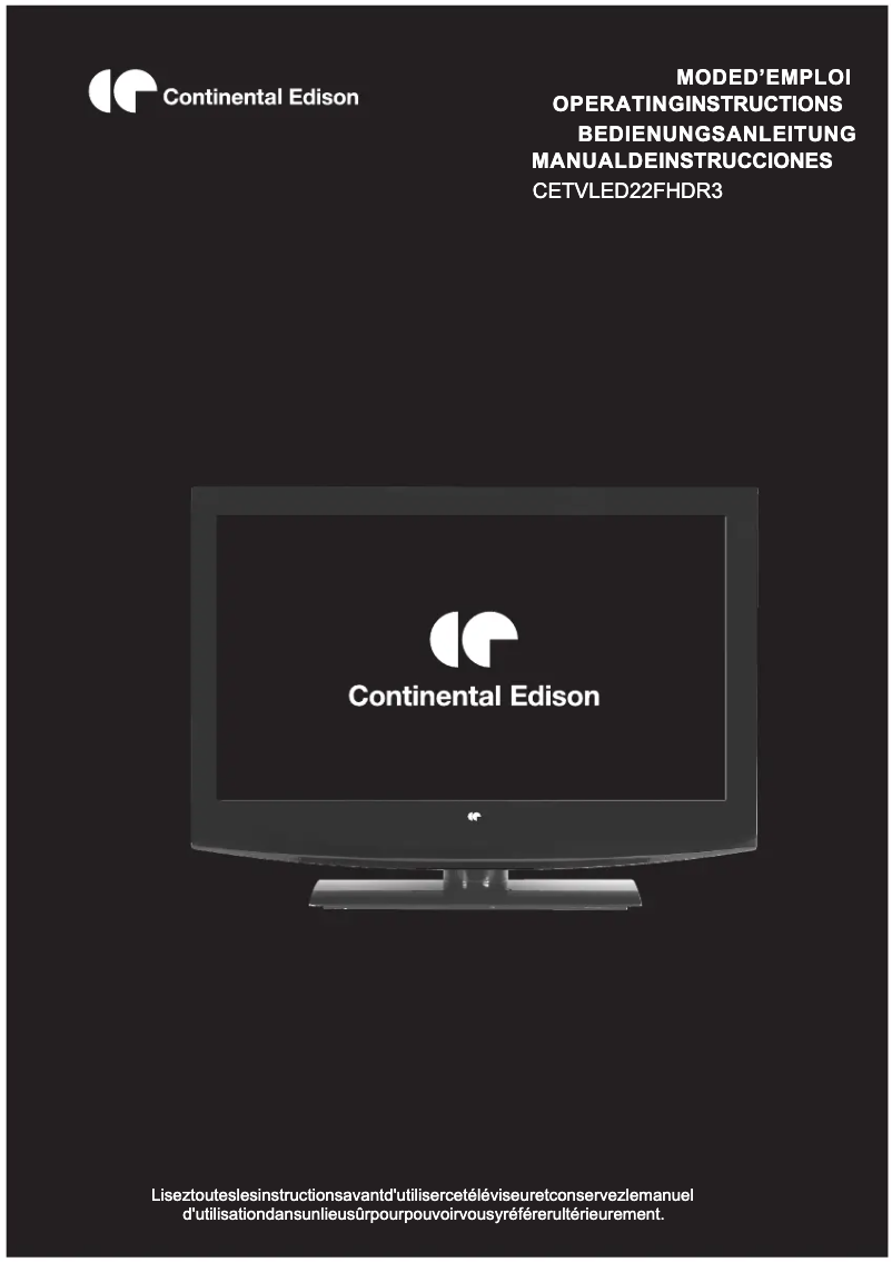 Image de la première page du manuel de l'appareil CETVLED22FHDR3
