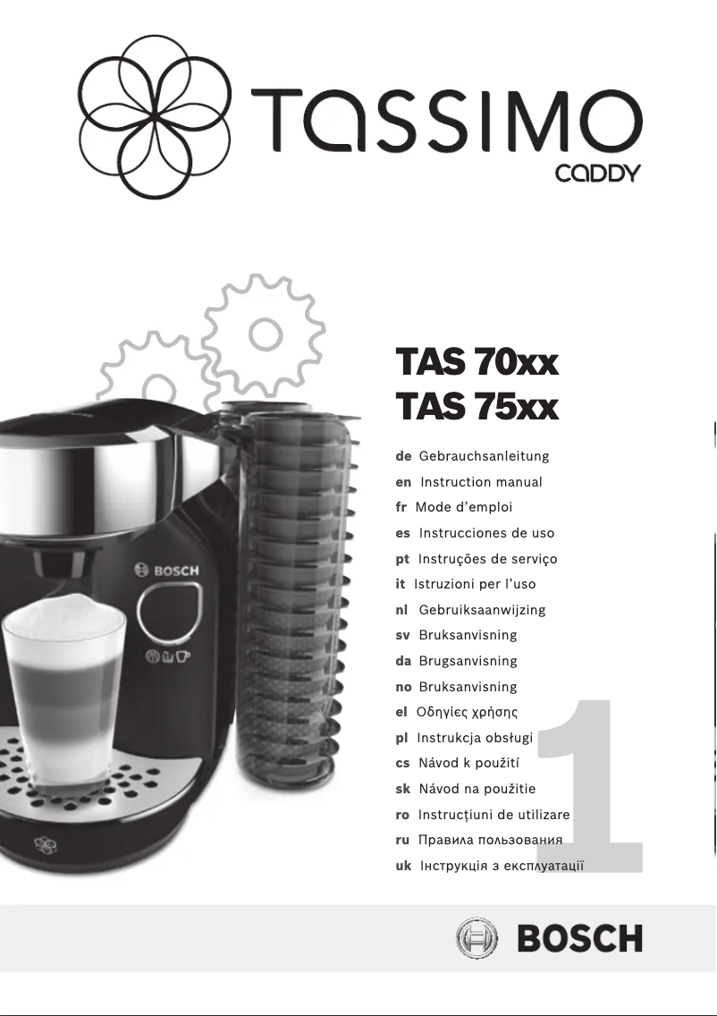 Page n°1 - Manuel utilisateur Bosch Tassimo Caddy TAS7002