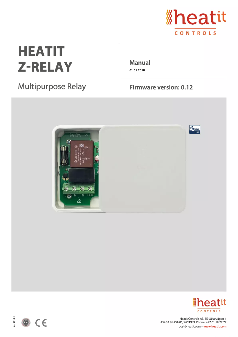 Page n°1 - Manuel utilisateur Heatit Z-RELAY