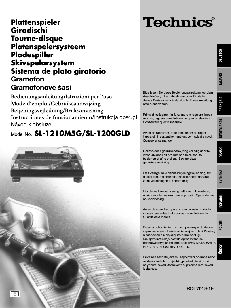 Image de la première page du manuel de l'appareil SL-1200GLD