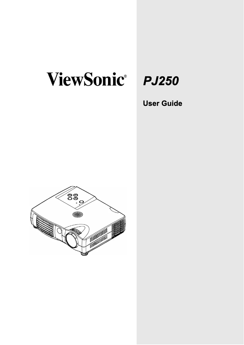 Page n°1 - Manuel utilisateur Viewsonic PJ250