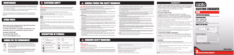 Page n°1 - Manuel utilisateur Ozito EGR-2050