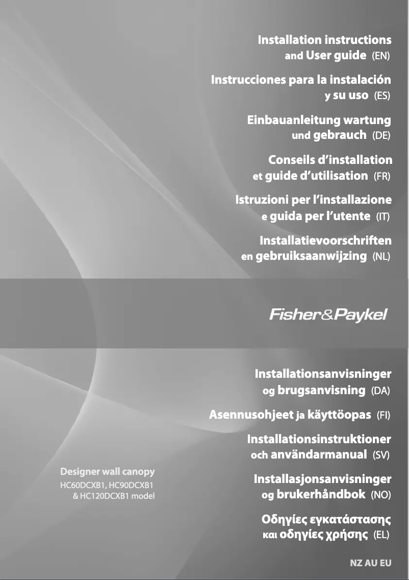 Page 1 de la notice Manuel utilisateur Fisher & Paykel HC60DCXB3