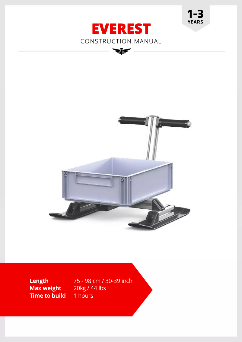 Page 1 de la notice Manuel utilisateur Infento Junior Snow Kit Everest