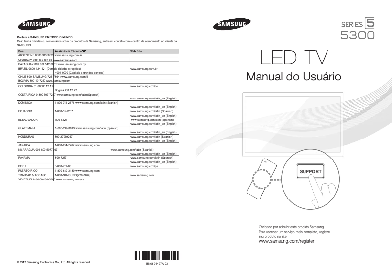 Page 1 de la notice Guide d'installation Samsung UN32EH5300G