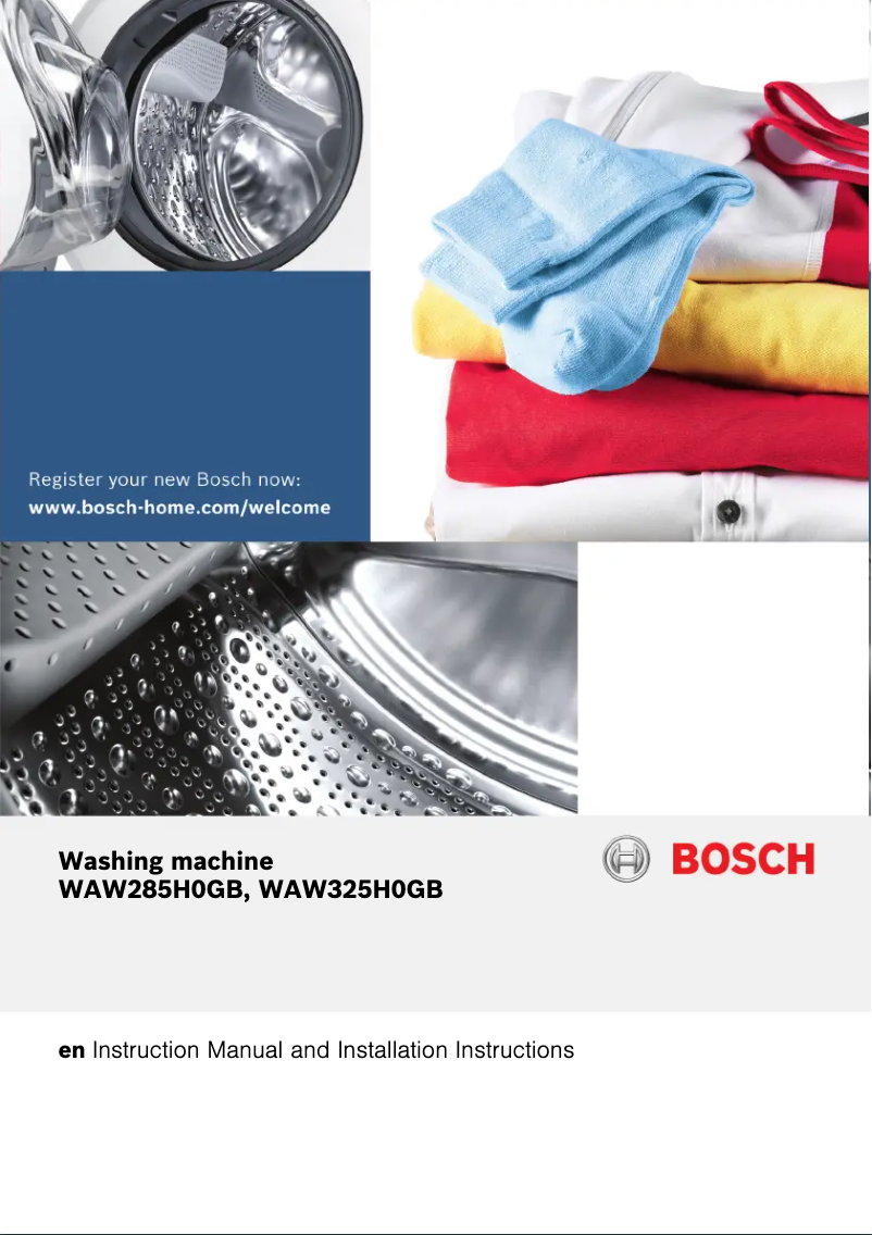 Page n°1 - Manuel utilisateur Bosch WAW325H0GB