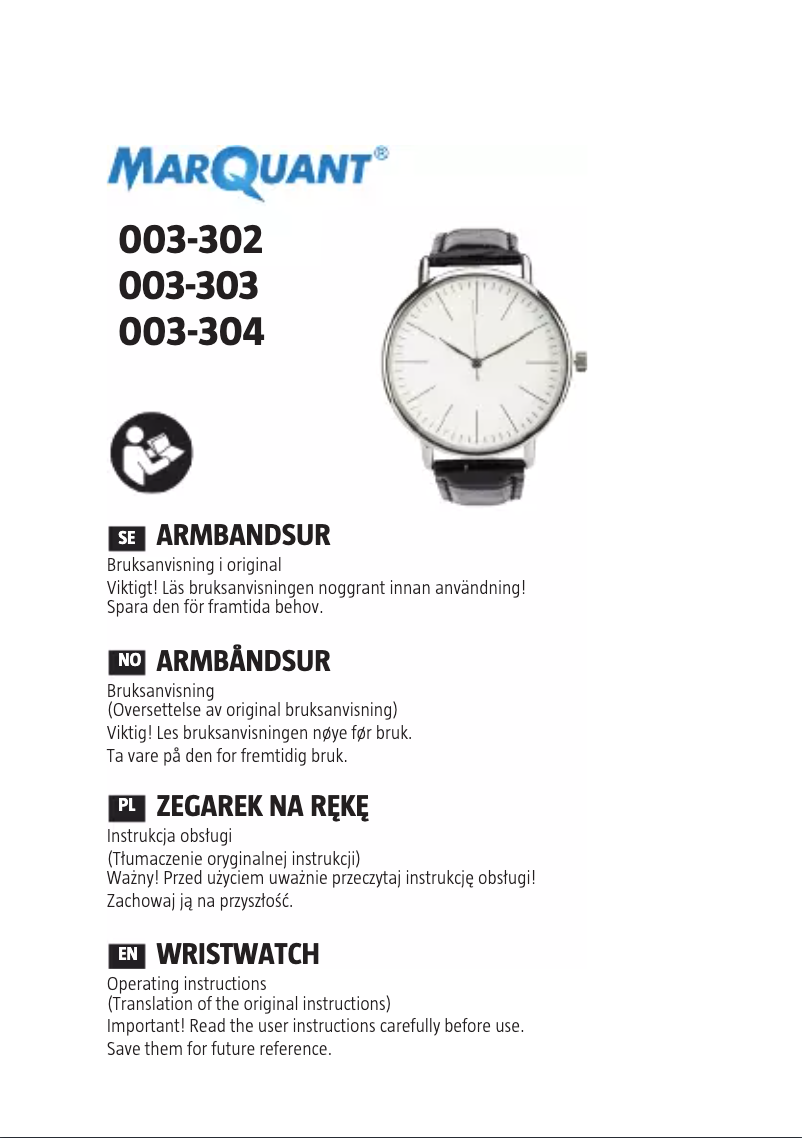 Página 1 del manual Manual de usuario Marquant 003-302