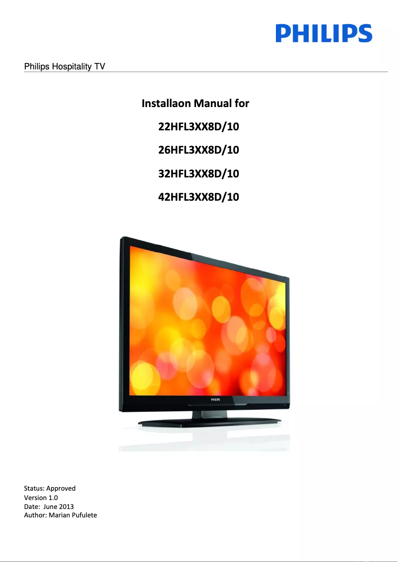 Page 1 de la notice Guide d'installation Philips 26HFL3008W