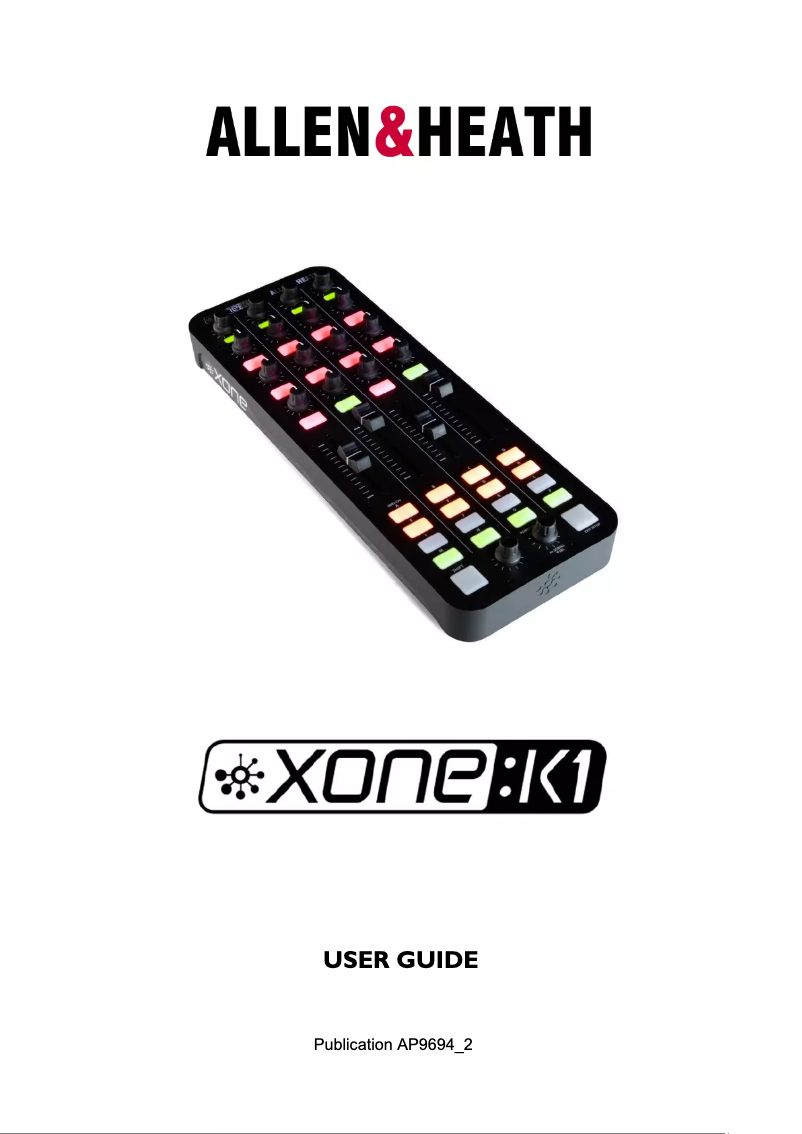 Image de la première page du manuel de l'appareil XONE:K1