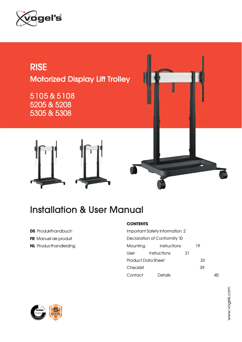 Image de la première page du manuel de l'appareil RISE 5305
