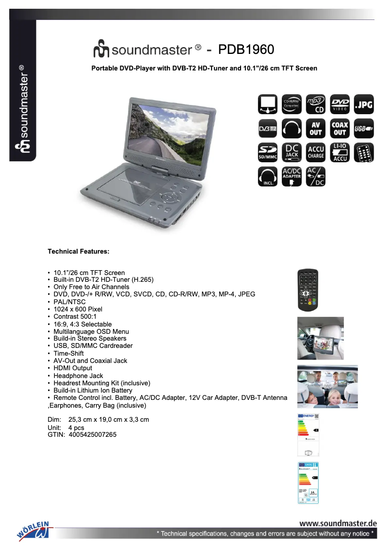 Image de la première page du manuel de l'appareil PDB1960