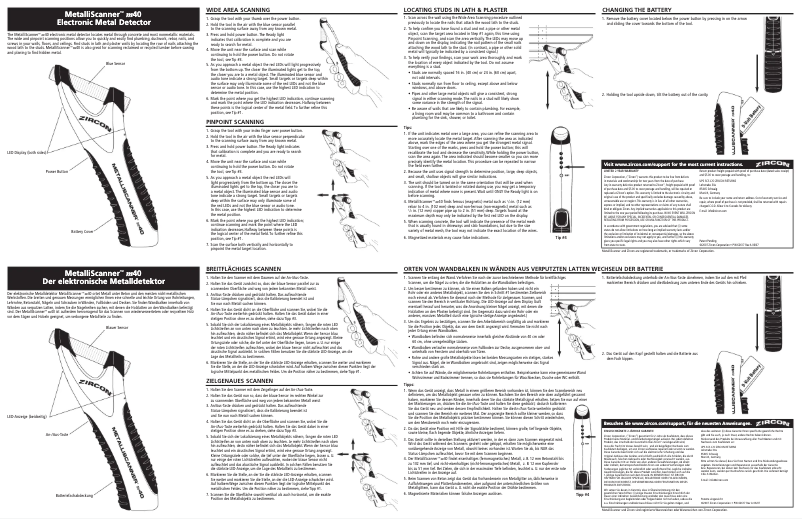 Page 1 de la notice Manuel utilisateur Zircon MetalliScanner m40