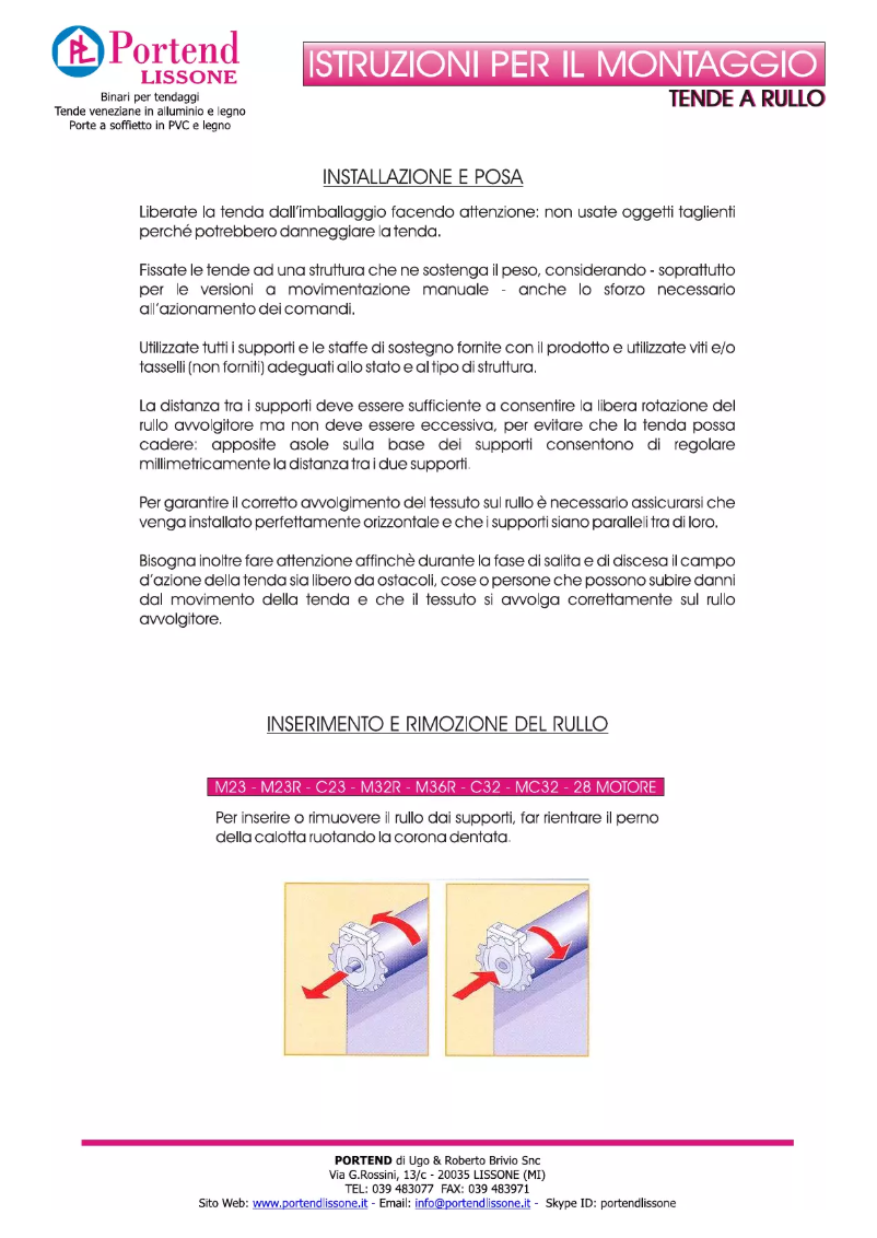 Page 1 de la notice Manuel utilisateur Portend Lissone M23R