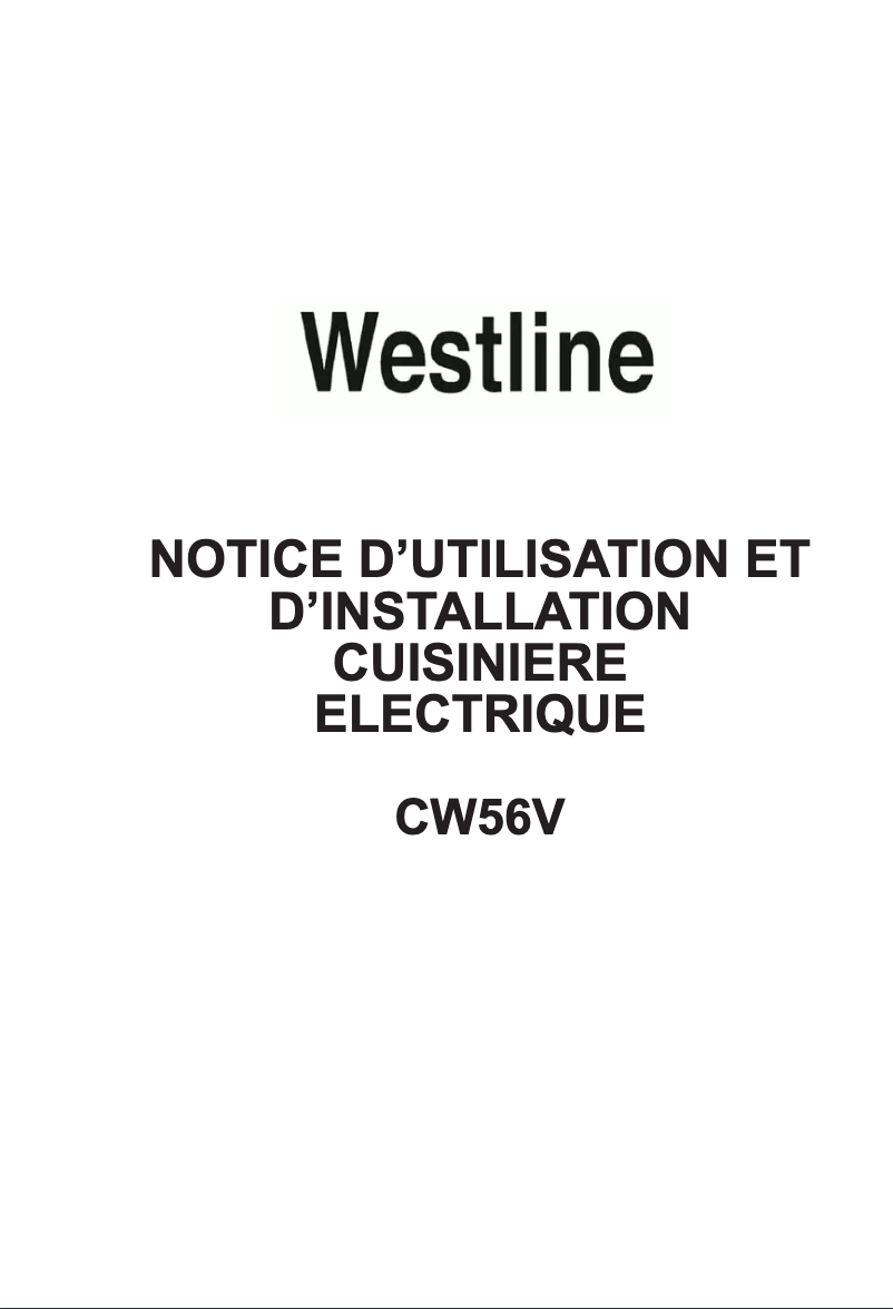 Page n°1 - Manuel utilisateur Westline CW56V