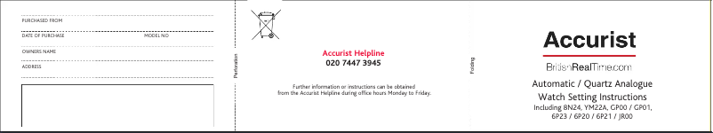 Page 1 de la notice Manuel utilisateur Accurist MB1076N