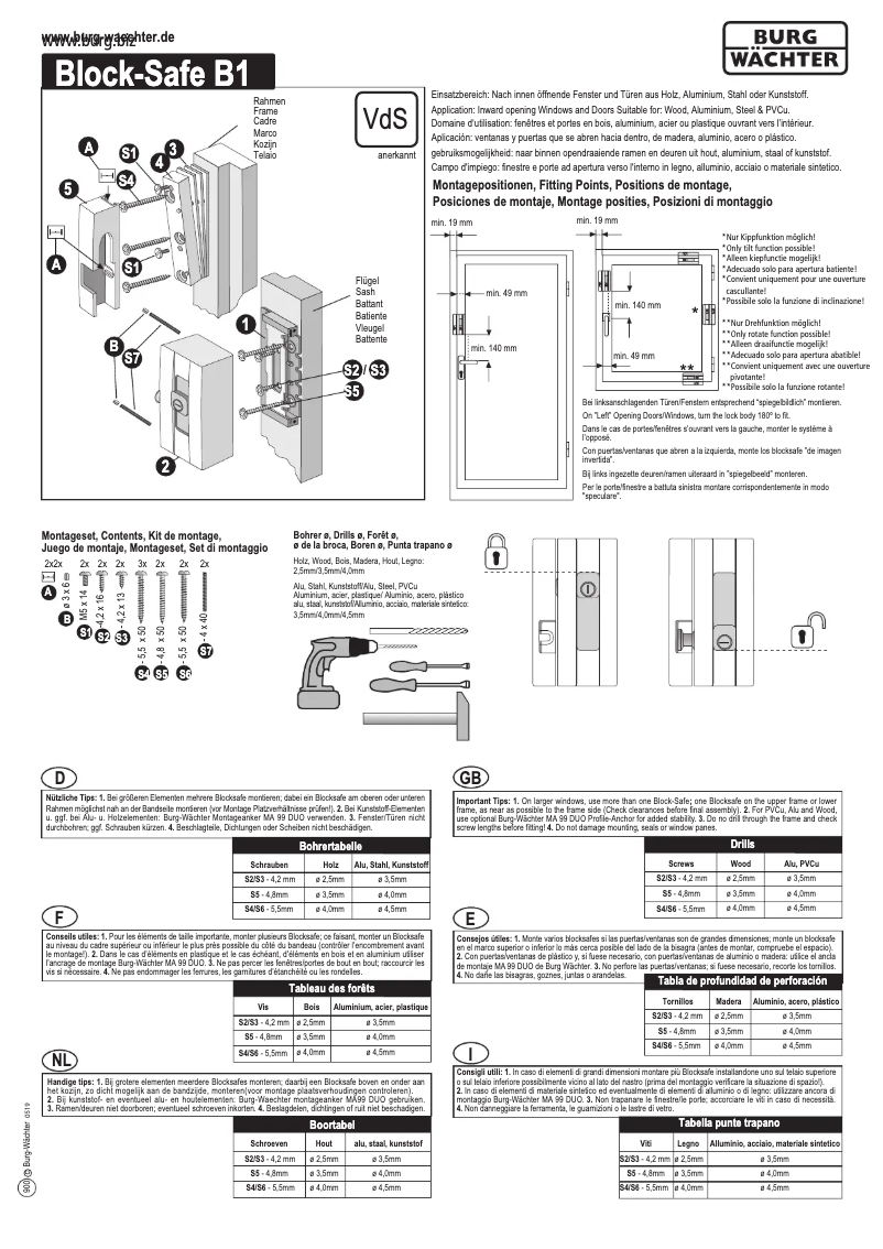 Image de la première page du manuel de l'appareil BlockSafe B1