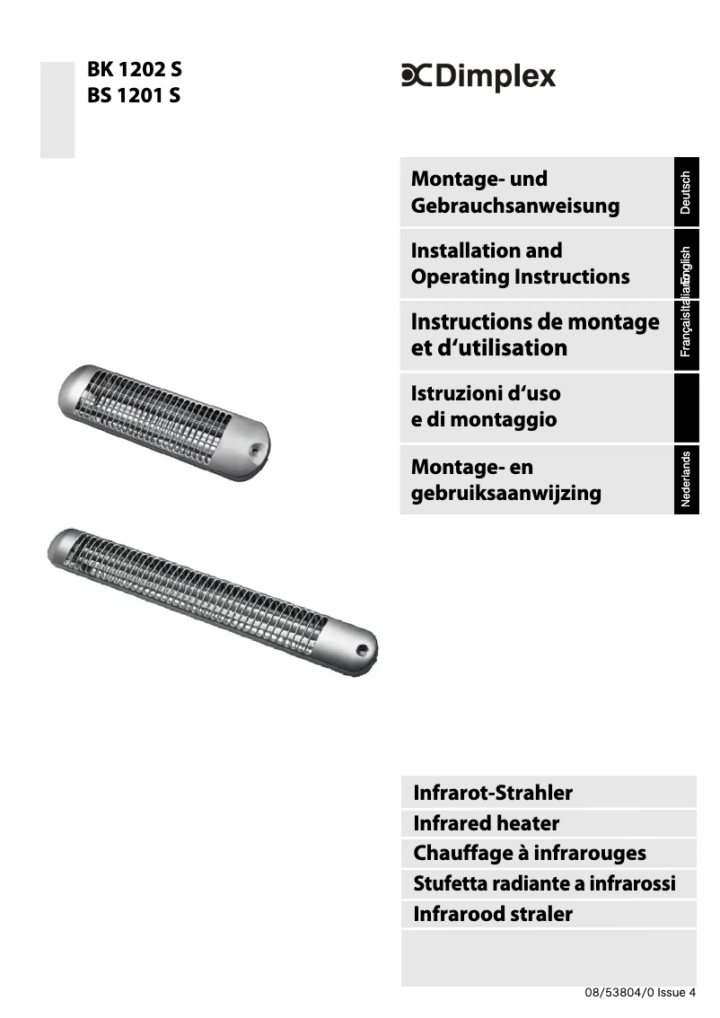 Page 1 de la notice Manuel utilisateur Dimplex BK 1202 S