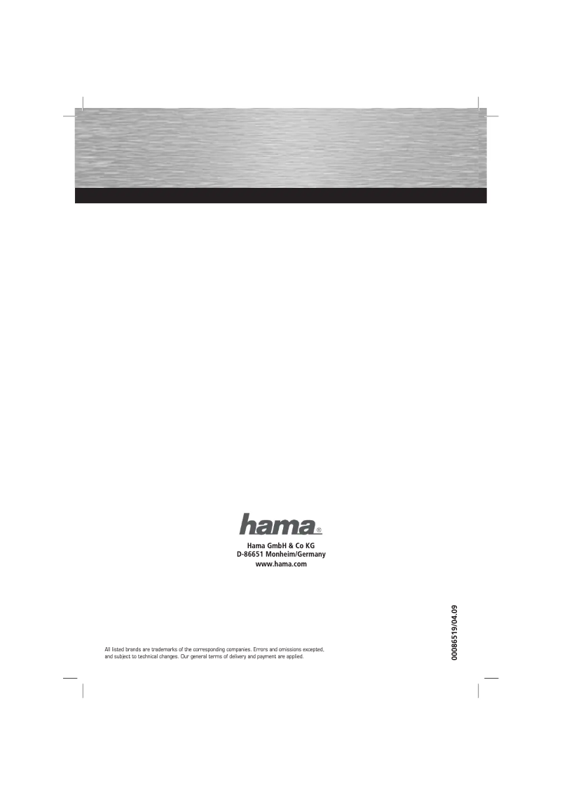 Page 1 de la notice Manuel utilisateur Hama DIN A4 A40