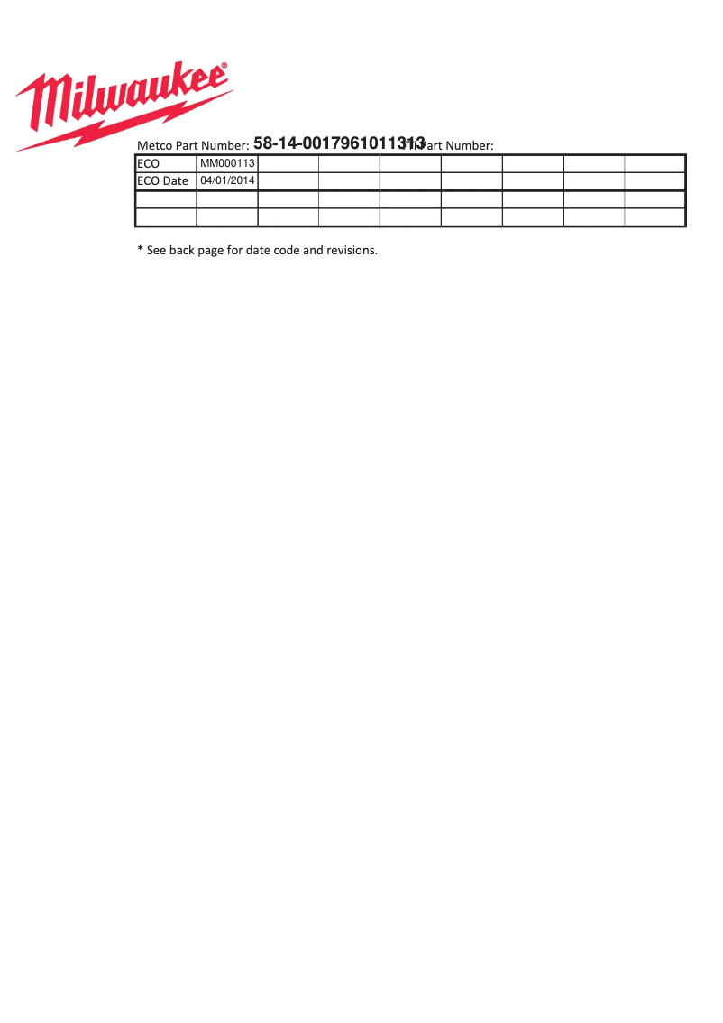 Page 1 de la notice Manuel utilisateur Milwaukee 2715-20