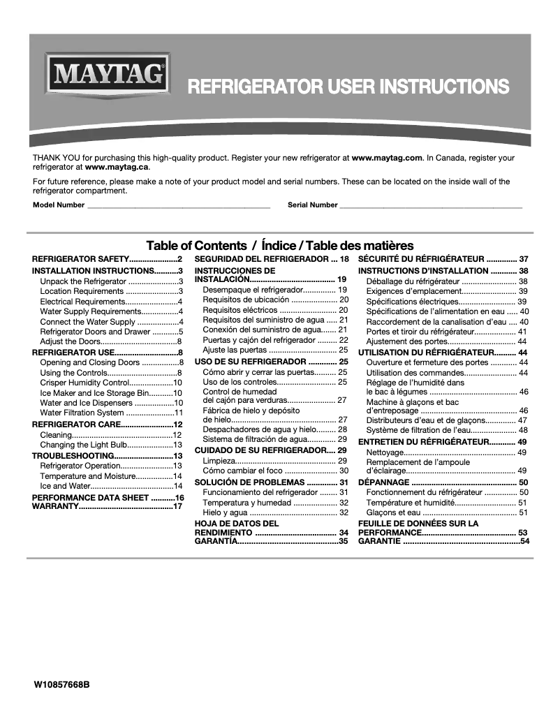Page n°1 - Guide d'installation Maytag MFI2570FEZ