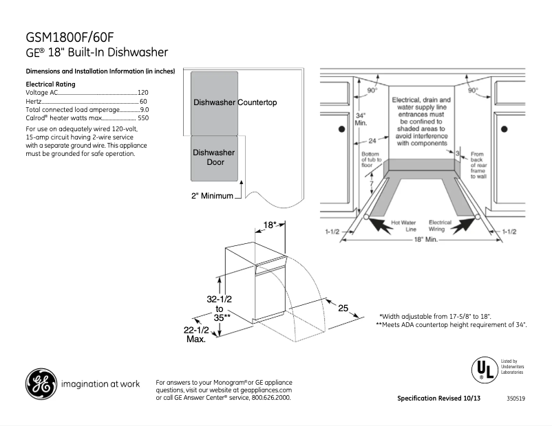 Image de la première page du manuel de l'appareil Spacemaker GSM1800FBB