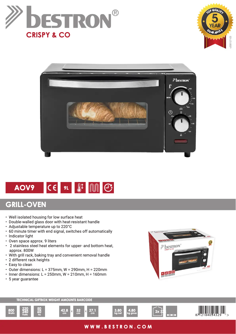 Image de la première page du manuel de l'appareil AOV9