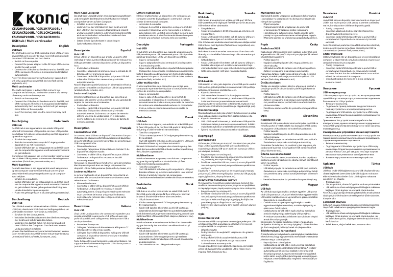 Page 1 de la notice Manuel utilisateur Konig CSU2ACR200BL