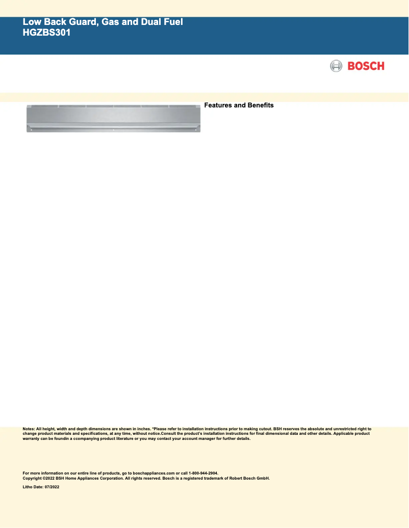 First page image of the manual for HGZBS301