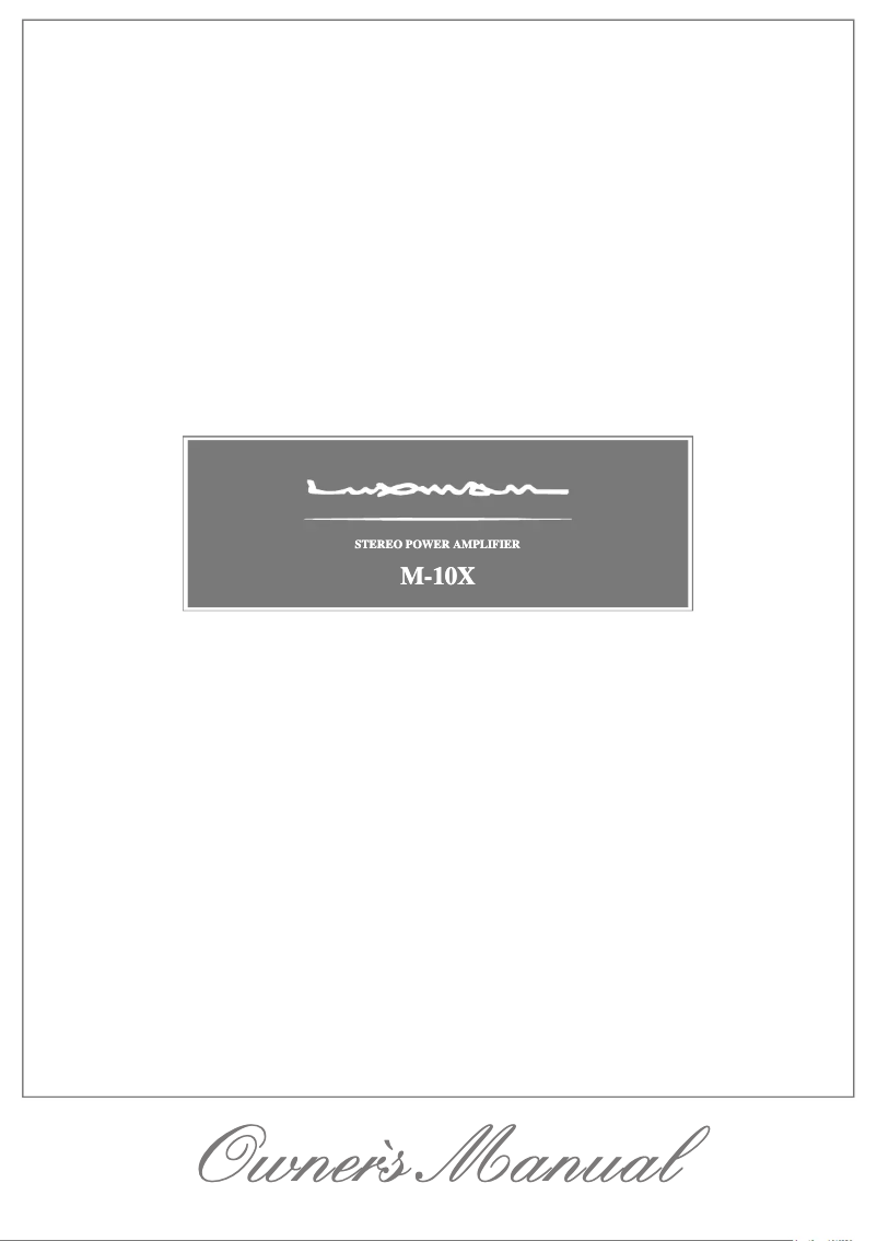 Page n°1 - Manuel utilisateur Luxman M-10X